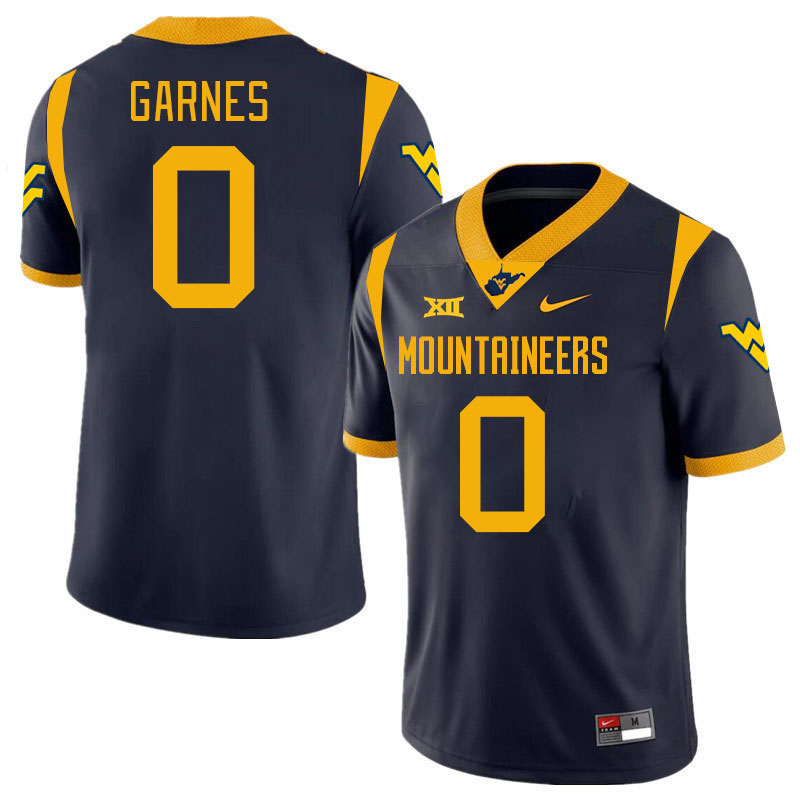 #0 Ayden Garnes West Virginia Mountaineers College 2024 New Uniforms Football Jerseys Stitched Sale-Navy